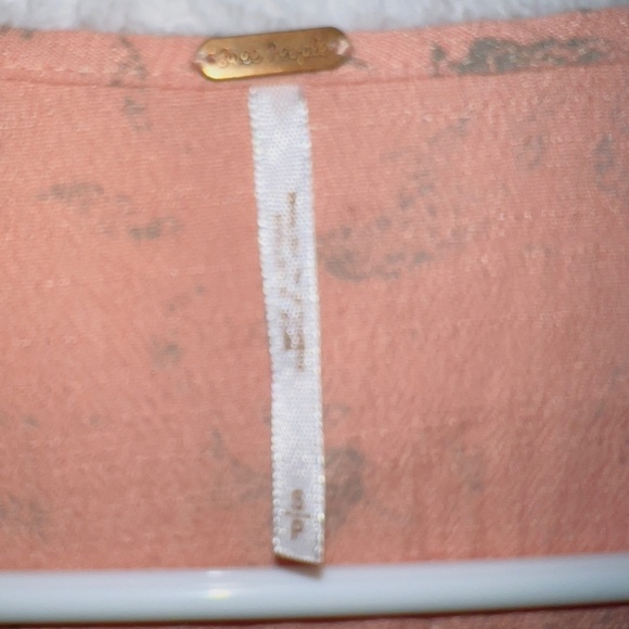 Free People Orange Crinkle Look Through Tank Top size small - Picture 4 of 6